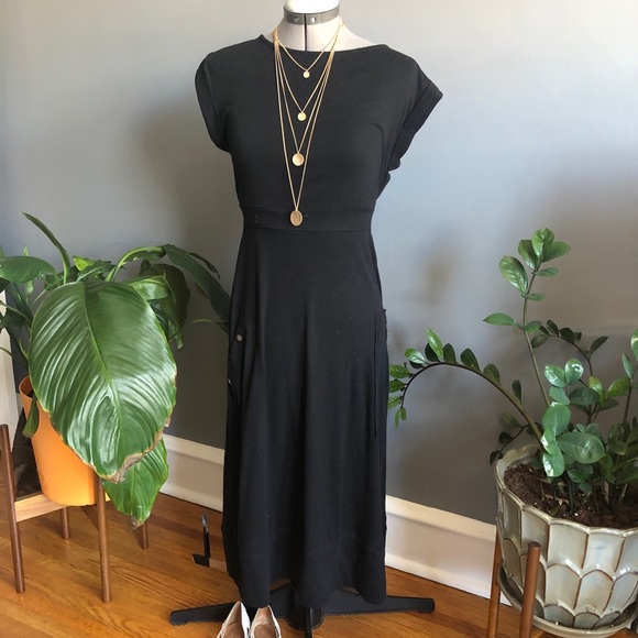 FREE PEOPLE FP BEACH BLACK ANZI MIDI DRESS - Picture 3 of 8